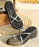 NZS Metallic Strap Detailed Sandals - Black