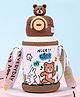 Little Surprise Box, Bear 3d Face Lid with Matching Cover Stainless Steel Water Bottle for Kids,550 ml -  Brown