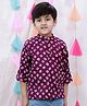BownBee Cotton Woven Full Sleeves Bandhani Printed Short Kurta - Purple