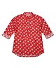 BownBee Cotton Woven Full Sleeves Abstract Printed Short Kurta - Red