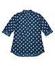BownBee Cotton Woven Full Sleeves Abstract Printed Short Kurta - Blue