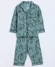 The Boo Boo Club Pure Cotton Knit Full Sleeves Abstract Printed Coordinating Shirt & Pajama Night Suit - Multi Colour