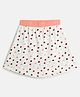 Mackly Cotton Knit Hearts Printed Skirt With Built In Stretch Shorts & Gusset - White