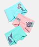 Mackly Cotton Elastane Knit  Pack Of 3 Sea Life Printed Boy Shorts - Light Blue & Pink