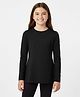 Mackly Knit Full Sleeves Solid Tee - Black