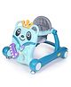 PLAYROOTS Baby Musical Walker with Adjustable Height, Light-Up Toy Panel & 360° Rotating Wheels - Blue
