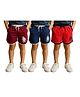 Clothe Funn Cotton Knit Pack Of 3 Anchor Printed Shorts - Red Maroon & Airforce Blue