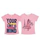 Clothe Funn Cotton Knit Pack Of 2 Half Sleeves Paris Theme & Your Only Limit Is Your Mind Text Printed Tees - Pink