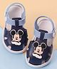 Yellow Bee Disney Featuring Mickey Mouse Applique Detailed Buckle Closure Sandals  - Navy Blue
