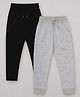 Sheer Love Cotton Jersey Knit Pack Of 2 Solid Joggers - Black & Grey