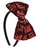 Aye Candy Bow Applique Detailed Sequins Embellished Hair Band - Red