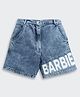 Barbie by Tiny Girl Cotton Woven Mattel Featuring Barbie  Brand Name Printed Mild Washed Shorts - Light Blue