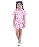 Barbie by Tiny Girl Woven Mattel Featuring Half Sleeves Barbie & Fruits Printed Coordinating Shirt & Shorts Set - Off White