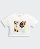 Barbie by Tiny Girl Cotton Woven Mattel Featuring Half Sleeves Barbie Characters Printed Crop Top - White