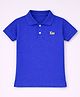 HRIT Cotton Knit Half Sleeves Solid Polo Tee - Royal Blue
