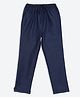 Charkhee Cotton Denim Solid  Pant - Navy Blue
