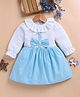 LACKii DOLL Cotton Blend Knit Full Sleeves Bow Applique Detailed Textured Dress - Sea Green