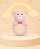 The Cheeky Kidzz Baby Soft Silicone Chewing Bear Shape Rattle Teether For 3 to 24 Months Babies BPA Free (Pink)