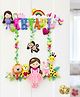 Fab Feltro Girl with Nature Buddies , Personalised Felt Kids Hanging , Premium Range