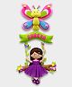 Fab Feltro Butterfly With Doll On Swing Personalised Felt Kids Hanging - Multicolor