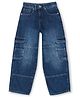 Pepe Jeans 100% Cotton Woven Full Length Cut N Sew Jeans With Cargo Pockets - Navy Blue