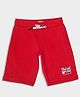 Pepe Jeans Cotton Knit Knee Length Shorts With Flag Print - Red
