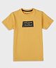 Pepe Jeans Cotton Knit Half Sleeves T-Shirt Brand Name Print - Yellow