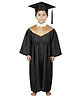 Sarvda Silk Full Sleeves Graduation Gown Costume With Cap & Sash - Black