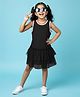 Kiddopanti Cotton Knit Sleeveless Solid Dress - Black