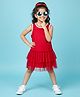Kiddopanti Cotton Knit Sleeveless Solid Dress - Hot Pink