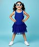 Kiddopanti Cotton Knit Sleeveless Solid Dress - Royal Blue