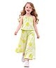 Tiara Cotton Knit Sleeveless Floral Printed Balloon Top & Palazzo Set - Lime Green