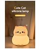 YAMAMA Guardian Kitty Shapes Soft Light, Sleeping Bedside Silicone Pat Table Lamp, Children Cat Silicone Night Light, USB Rechargeable LED Night Light - Multicolor