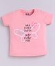 Kidcity Cotton Sinker Knit Half Sleeves Take Every Chance Drop Every Fear Text Printed Top - Light Peach