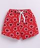Kidcity Cotton Sinker Knit Hearts  Printed Shorts - Red