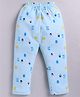 Parrot Crow Cotton Knit Ice Cream Printed Pant - Light Blue