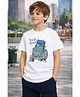 Sportking Cotton Blend Knit Half Sleeves Truck Printed Tee - White