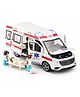 Sanjary Big Alloy Ambulance Toy Vehicle With Lights, Sounds, Opening Doors, Doctor Figures, Stretcher Educational Pretend Play Set For Kids - White