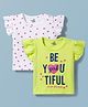 Doodle Poodle 100% Cotton Knit Half Sleeves Tops With Heart Print Pack of 2 - Green & White