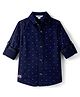 Under Fourteen Only Full Sleeves Motif Printed Shirt - Navy Blue