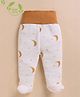 Cot & Candy Organic Cotton Knit Stars & Moon Printed Footed Leggings - Peach