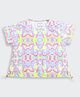 Tiny Girl Woven Half Sleeves Abstract Printed Top - Pink