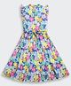 Tiny Girl Woven Frill Sleeves Floral Printed Dress - Blue
