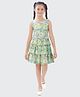 Tiny Girl Woven Sleeveless Floral Printed Layered Dress - Blue