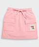 Tiny Girl Cotton Knit Typography  Patch Detailed Cargo Skirt - Peach