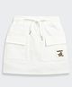 Tiny Girl Cotton Knit Typography  Patch Detailed Cargo Skirt - White