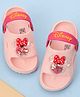Yellow Bee Disney Mickey Mouse & Friends Featuring Minnie Mouse Applique Detailed Slingback Sandals - Pink