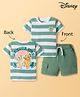 Babyoye Disney Single Jersey Knit Half Sleeves T-Shirt & Shorts Set With Lion King Graphics & Badge Detailing - Multicolor