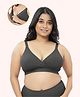 Zelena 95% Cotton 5% Spandex Knit Solid Non Wired Maternity Bra With Front Open Nursing Access - Grey Melange