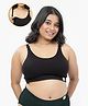 Zelena 95% Cotton 5% Spandex Knit Solid Non Padded Maternity Bra With Front Open Nursing Access - Black